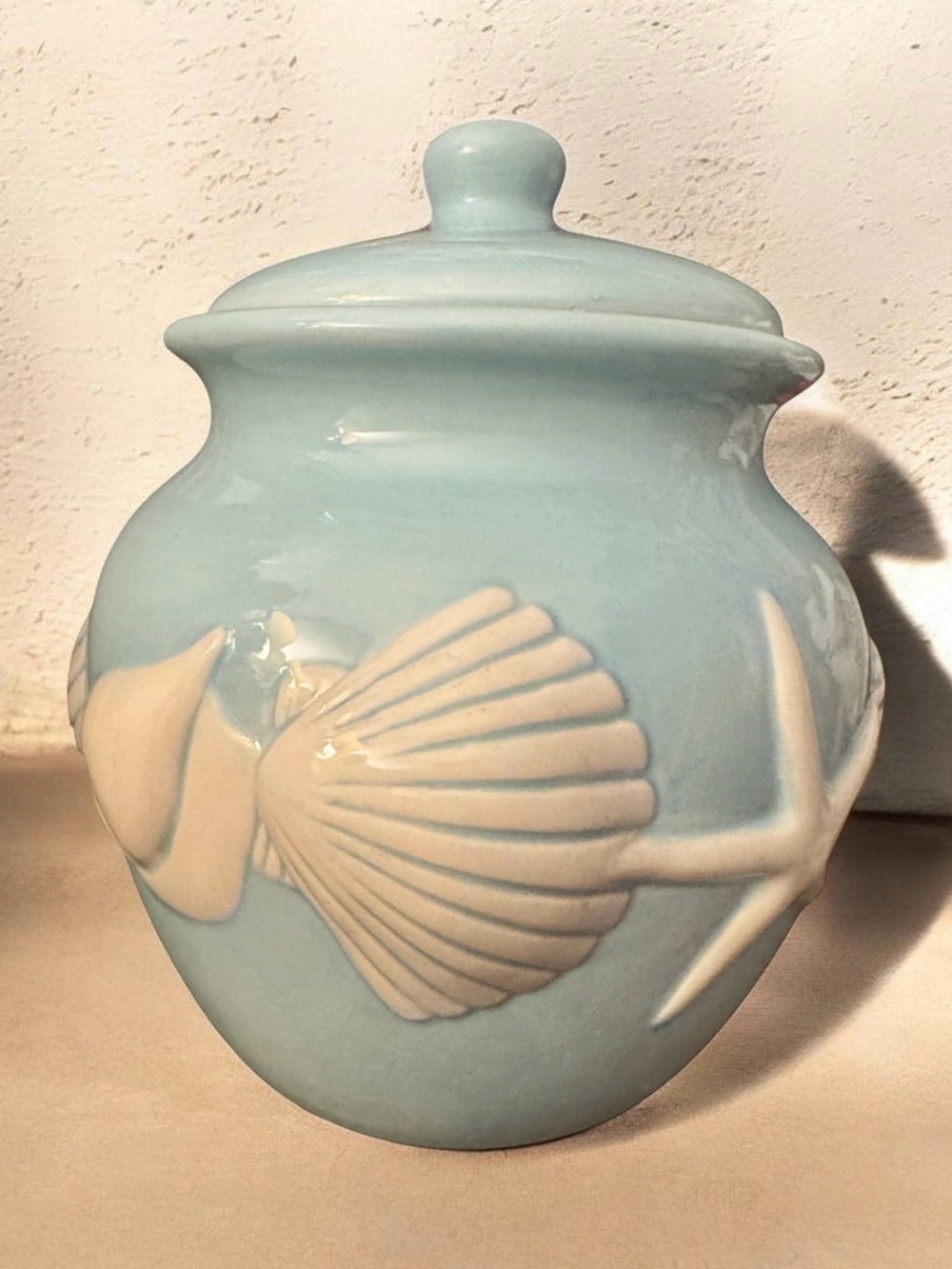 Kane Home Earthenware - Sea Shell Ceramic Jar